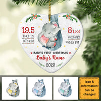 Personalized Elephant Baby First Christmas Heart Ornament AG172 67O57 thumb 1