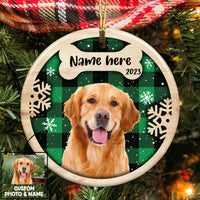 Personalized Dog Photo Christmas Circle Ornament OB271 95O36 thumb 1