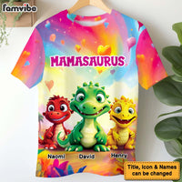 Personalized Gift for Grandma Mamasaurus Cute Dinosaur All-over Print T-shirt 32569 thumb 1