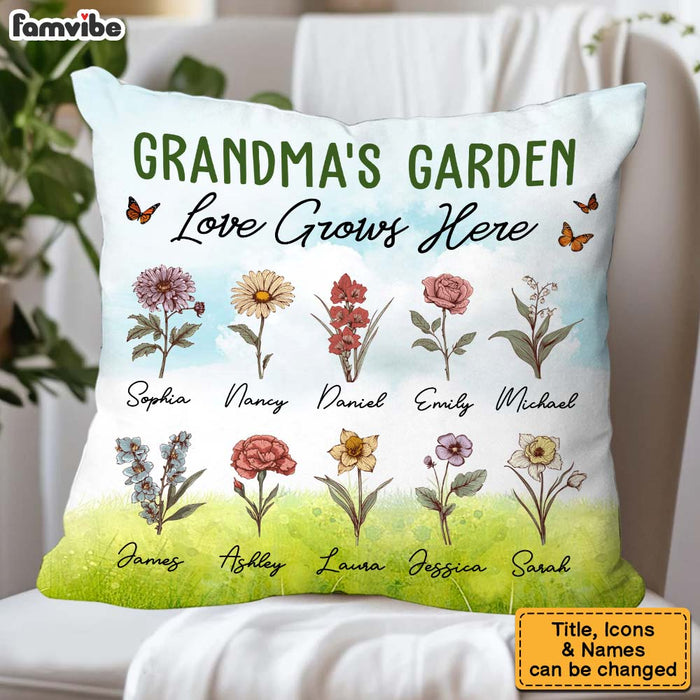 Personalized Gift For Grandma Garden Love Grow Here Pillow 31396 1