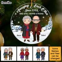Personalized Gift For Old Couple Annoying Each Other Circle Ornament 28647 thumb 1