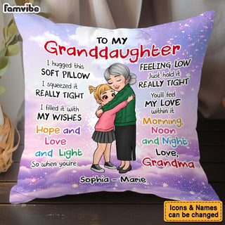 Hug This Pillow Gift: Personalized Present for Granddaughter from Grandma
