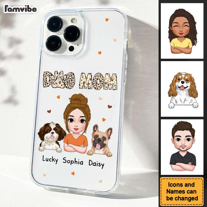Personalized Leopard Sassy Dog Mom Clear Phone Case 34939 1