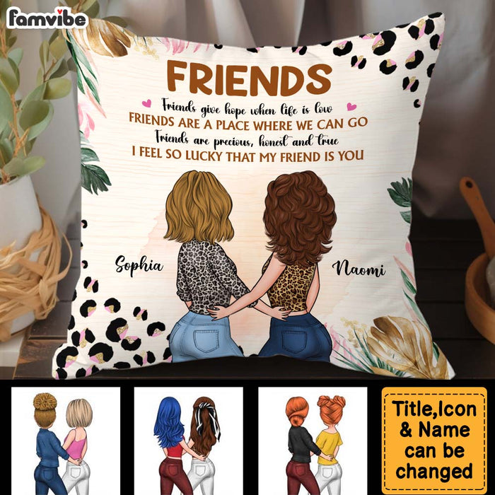 Personalized Gift For Friend I Feel So Lucky That My Friend Is You Pillow 32291 1