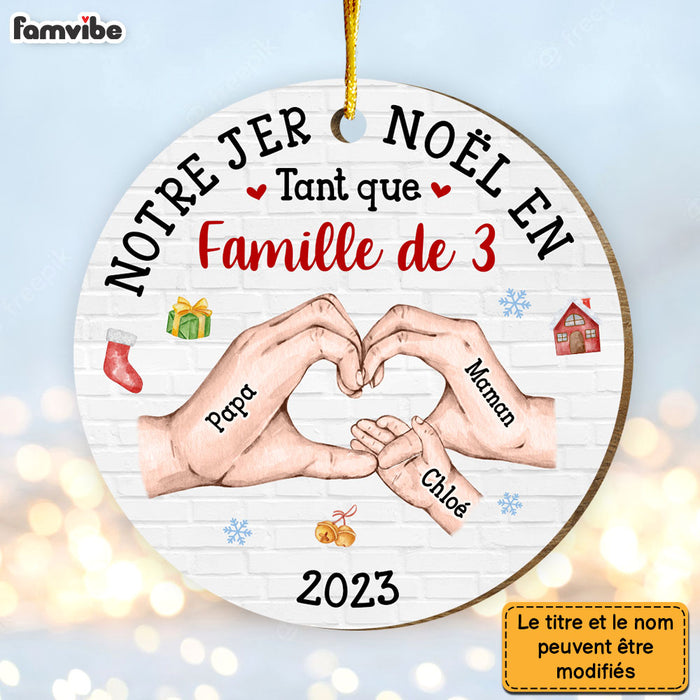 Personalized Gift For Family First Christmas French Circle Ornament 30124 1