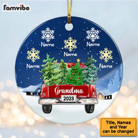 Personalized Grandma Red Truck Christmas Circle Ornament SB172 95O47 thumb 1