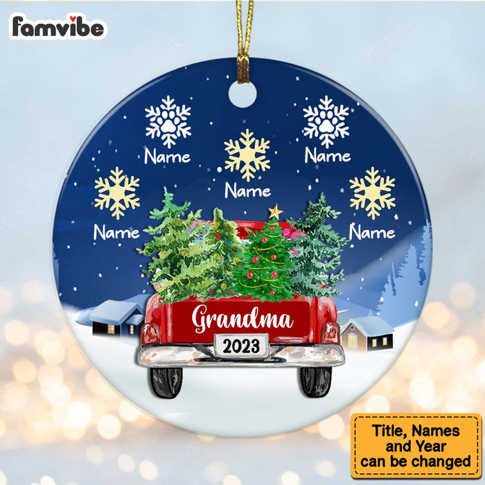 Personalized Grandma Red Truck Christmas Circle Ornament SB172 95O47 1