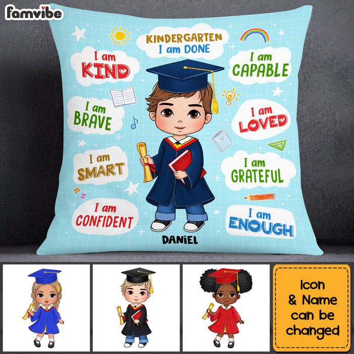 Personalized Gift For Grandkids I Am Done Kindergarten Pillow 32359 1