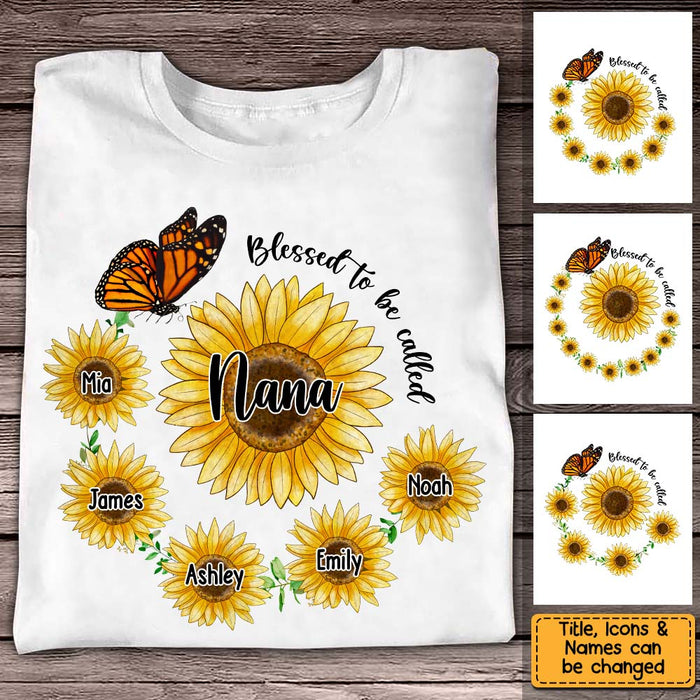 Personalized Sunflower Blessed To Be Called Grandma Shirt - Hoodie - Sweatshirt 24671 1
