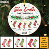 Personalized Hanging Stockings Family Christmas Circle Ornament 29012 1