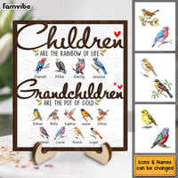 Personalized Gift For Grandma Watercolor Birds 2 Layered Wooden Plaque 32113 thumb 1