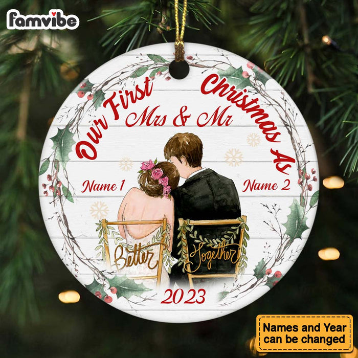 Personalized First Christmas Wedding Couple  Ornament OB51 65O34 1