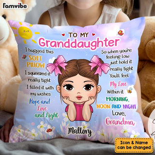 Personalized Gift For Granddaughter To My Granddaughter Sunflower Theme Pillow 30887 Primary Mockup