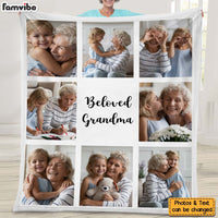 Personalized Gift For Grandma Upload Photo Grid Gallery And Custom Text Blanket 28458 thumb 1
