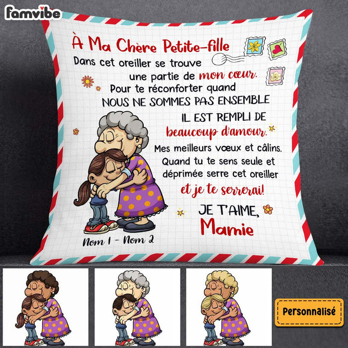 Personalized Grandma Granddaughter Grandson French Grand-mère Pillow OB13 95O58 (Insert Included) 1