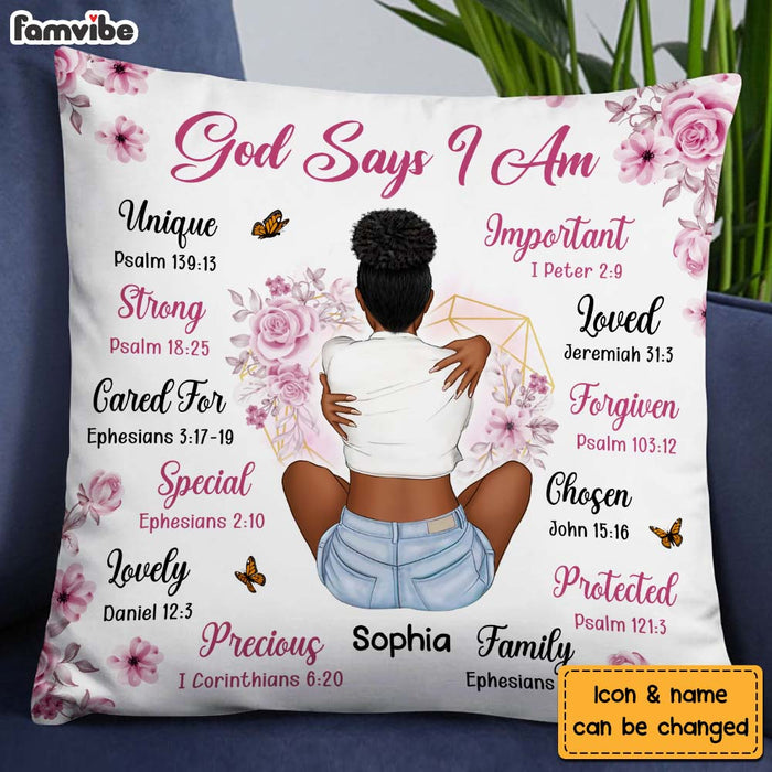 Personalized Christian Gift For Daughter God Says I Am Pillow 26914 1