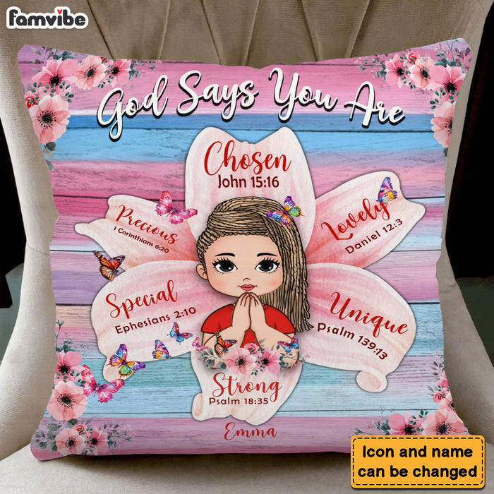 Personalized Gift For Daughter God Says You Are Flower Pillow 32312 1