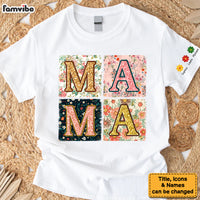 Personalized Mama Floral Sleeve Printed T-shirt 32701 thumb 1