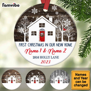 Personalized New Home Family First Christmas Red Door  Ornament OB223 81O60