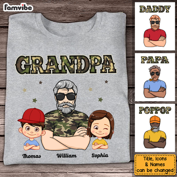 Personalized Gift For Grandpa Camo Shirt - Hoodie - Sweatshirt 33512 1