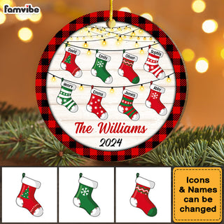 Personalized Family Christmas Circle Ornament NB21 87O53