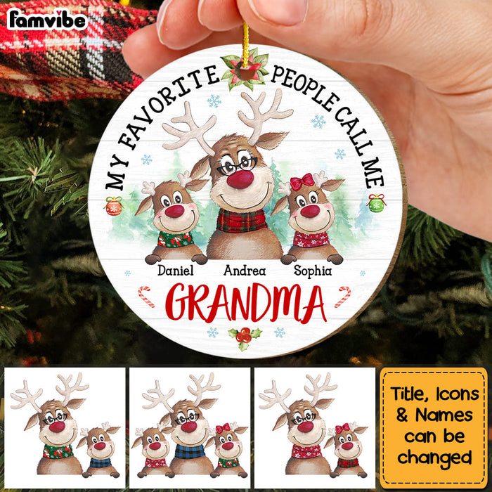Personalized My Favorite People Call Me Grandma Circle Ornament 29778 1