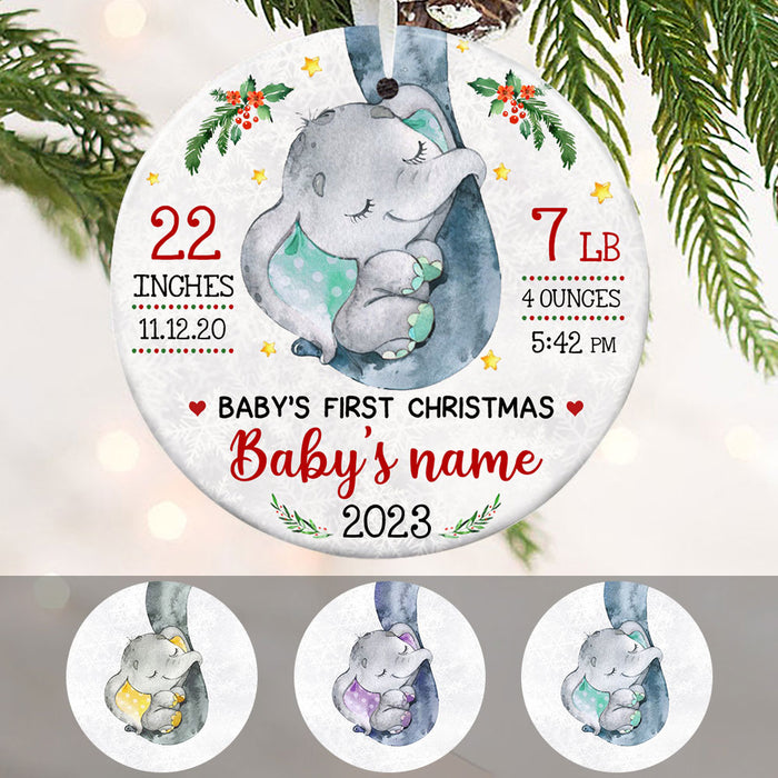 Personalized Elephant Baby First Christmas  Ornament OB82 67O57 1