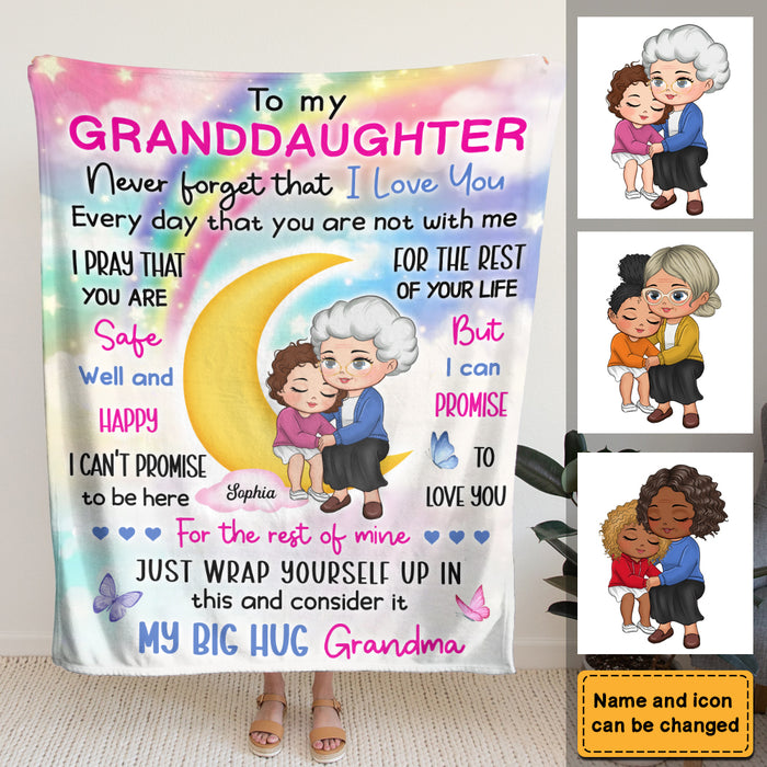 Personalized Gift For Granddaughter Butterfly And Moon Theme Blanket 31197 1