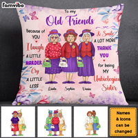 Personalized Gift For Old Friend Thank You For Being My Unbiological Sister Pillow 26450 thumb 1