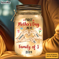 Personalized Gift For Family First Mother's Day Mason Jar Light 32232 thumb 1