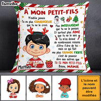 Personalized French Christmas Gift For Grandson À Mon Petit-fils Pillow 30447 thumb 1