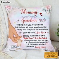 Personalized  You Are Awesome Mommy Hand Holding Baby Pillow 32412 thumb 1