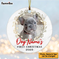 Personalized First Christmas Dog  Circle Ornament NB122 67O53 thumb 1