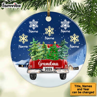 Personalized Grandma Red Truck Christmas Circle Ornament SB172 95O47 thumb 1
