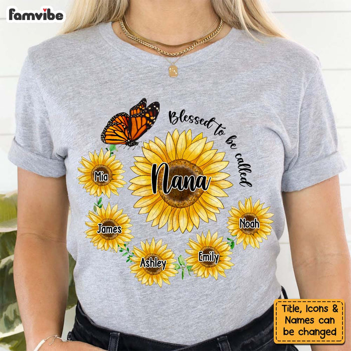 Personalized Sunflower Blessed To Be Called Grandma Shirt - Hoodie - Sweatshirt 24671 1