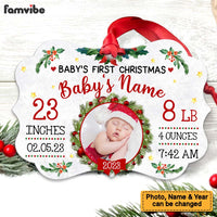 Personalized Baby First Christmas MDF Benelux Ornament OB253 26O36 thumb 1