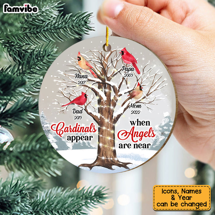 Personalized Cardinals Appear When Angels Are Near Circle Ornament NB224 36O53 1