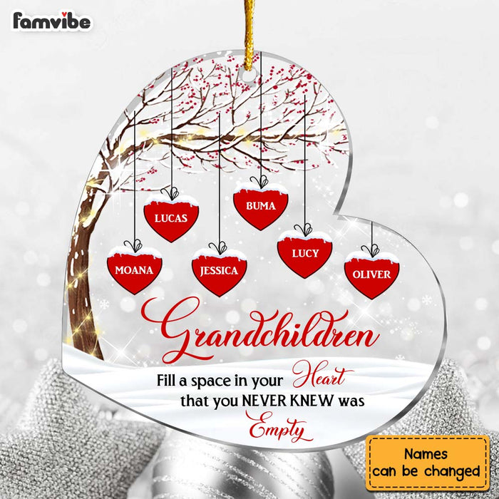 Personalized Gift For Grandma Grandchildren Fill Your Heart Heart Ornament 29325 1