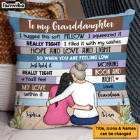 Personalized To Granddaughter From Grandma Hug This Pillow DB32 58O47 thumb 1
