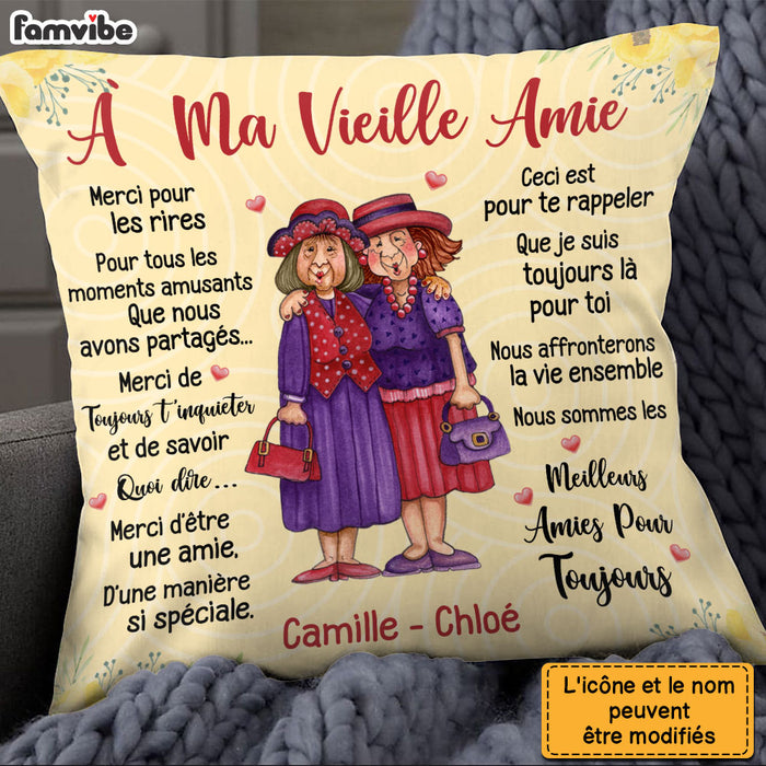 Personalized Gift For Friend À ma Vieille amie French Pillow 30441 1