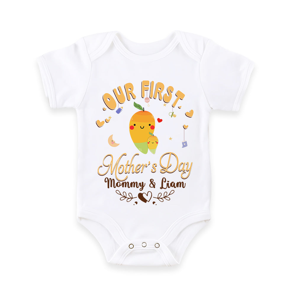 Personalized Gift For Baby Our First Mother's Day Baby Onesie 32533
