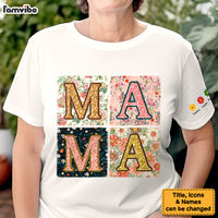 Personalized Mama Floral Sleeve Printed T-shirt 32701 thumb 1