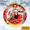 Personalized Couple Photo Christmas Circle Ornament NB132 81O47 1
