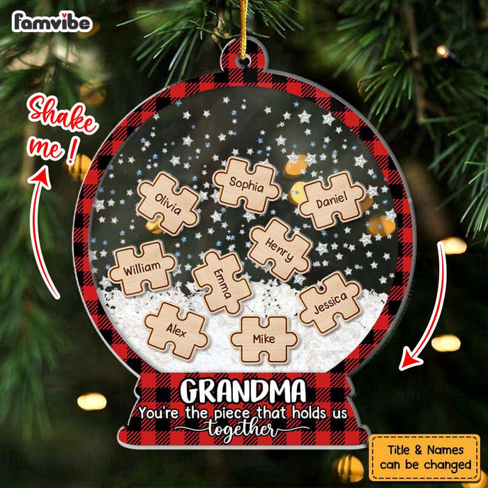 Personalized Christmas Gift For Grandma 5 Layered Shaker Ornament 29708 1