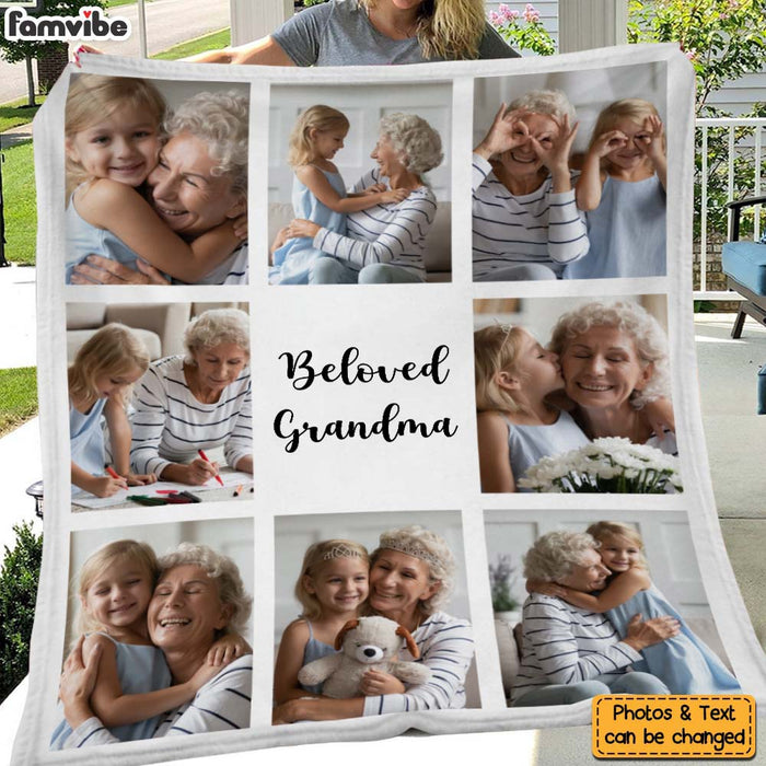 Personalized Gift For Grandma Upload Photo Grid Gallery And Custom Text Blanket 28458 1