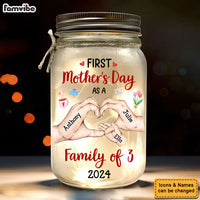 Personalized Gift For Family First Mother's Day Mason Jar Light 32232 thumb 1