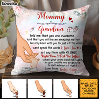 Personalized  You Are Awesome Mommy Hand Holding Baby Pillow 32412 thumb 1