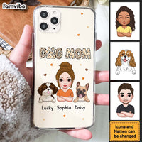 Personalized Leopard Sassy Dog Mom Clear Phone Case 34939 thumb 1