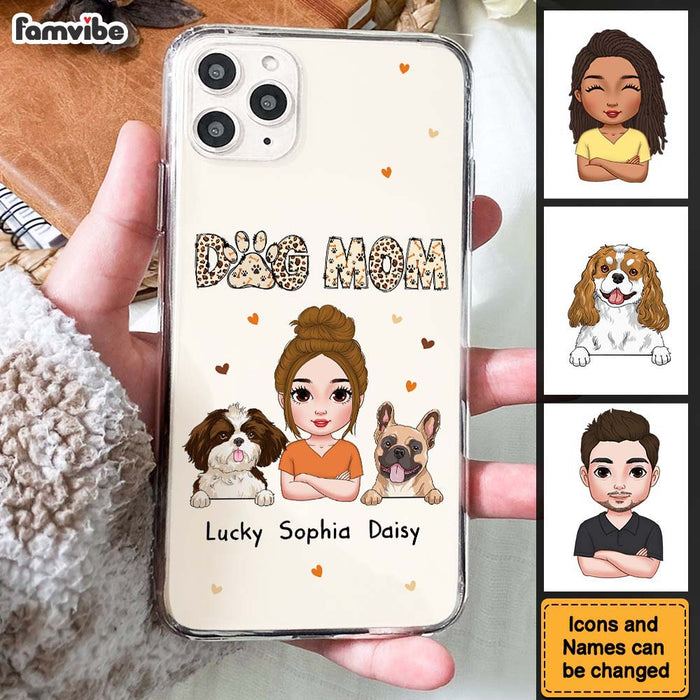 Personalized Leopard Sassy Dog Mom Clear Phone Case 34939 1