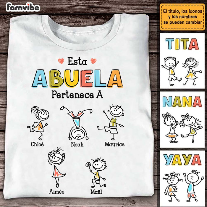 Personalized Grandma Abuela Colorful Drawing Shirt - Hoodie - Sweatshirt 24956 1